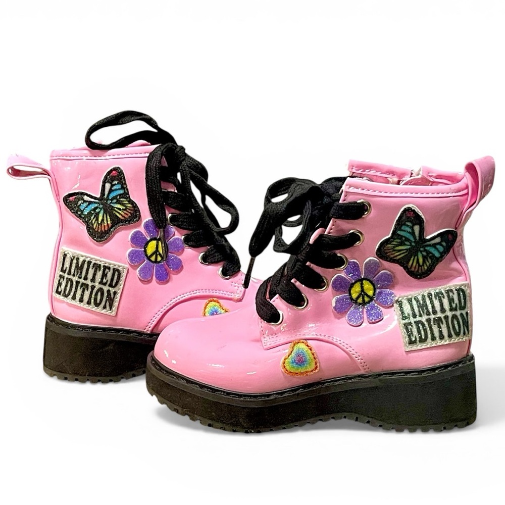 Toddler Girls pink Steve Madden Limited Edition zip up boots